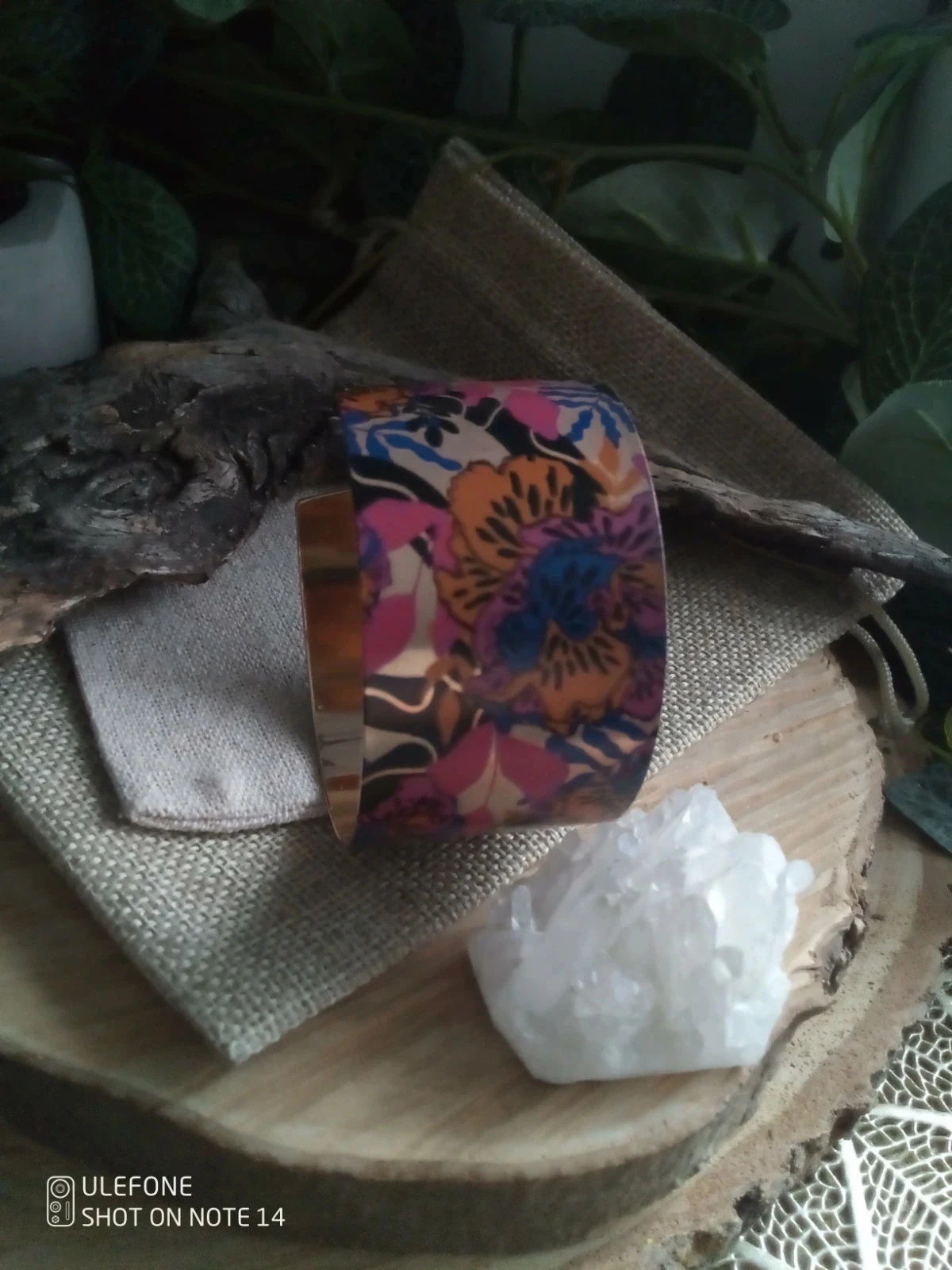 Bracelet bohème doré et fleurs – photo 3